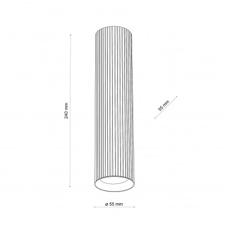 Lampa spot tuba ryflowana Tune 5,5cm H24cm czarna TK Lighting