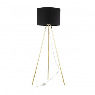 Lampa na złotym trójnogu z czarnym abażurem Umberto 160cm TK Lighting