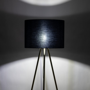 Lampa na złotym trójnogu z czarnym abażurem Umberto 160cm TK Lighting