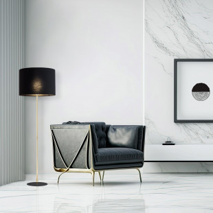 Lampa podłogowa z abażurem Umberto 160cm czarny / złoty TK Lighting