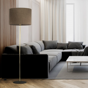 Lampa podłogowa z abażurem Umberto 160cm brązowy / złoty TK Lighting