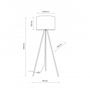 Lampa na złotym trójnogu z lnianym abażurem Umberto 160cm TK Lighting