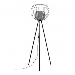 Lampa na trójnogu szklana kula Universo 179cm czarna  TK Lighting