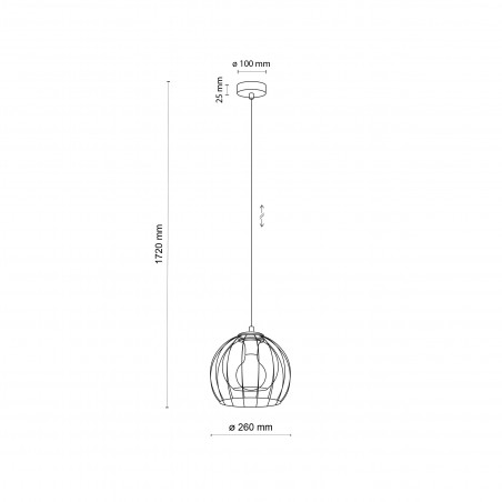 Lampa wisząca druciana kula Universo 26cm czarna TK Lighting