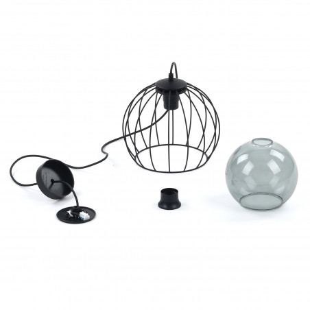 Lampa wisząca druciana kula Universo 26cm czarna TK Lighting