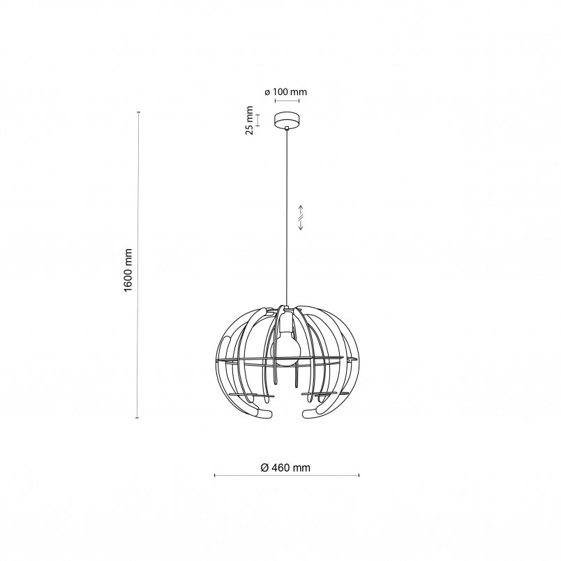 Lampa ze sklejki wisząca kula Venus 43cm TK Lighting