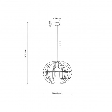 Lampa ze sklejki wisząca kula Venus 43cm TK Lighting