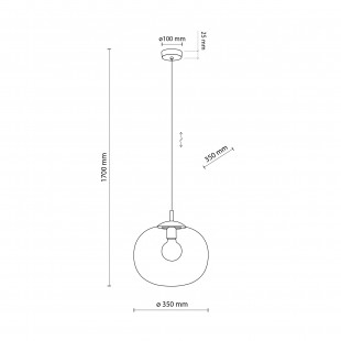 Lampa wisząca szklana Vibe 35cm grafitowa TK Lighting