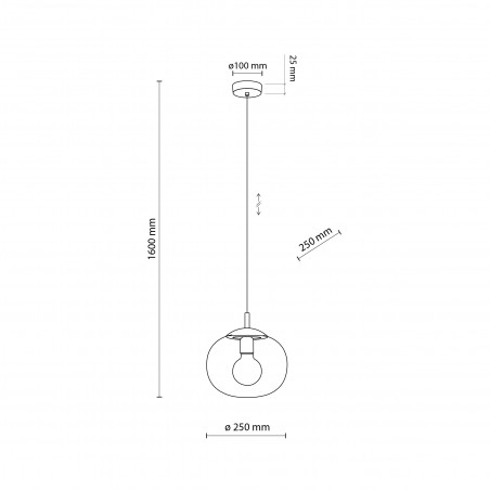 Lampa wisząca szklana Vibe 25cm przezroczysta TK Lighting