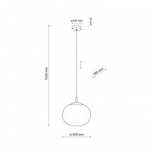 Lampa wisząca szklana Vibe 30cm biała TK Lighting
