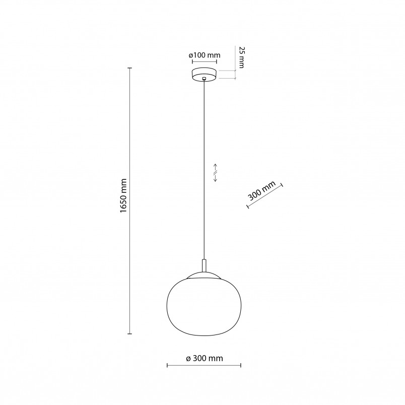 Lampa wisząca szklana Vibe 30cm biała TK Lighting