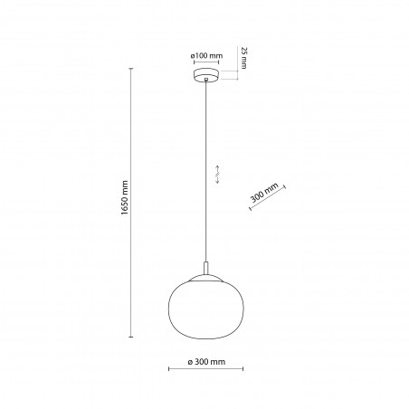 Lampa wisząca szklana Vibe 30cm biała TK Lighting