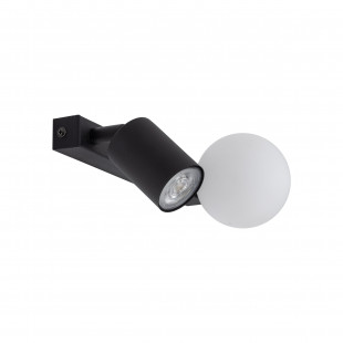 Kinkiet szklana kula z lampką do czytania Vox biało-czarny TK Lighting