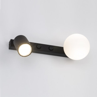 Kinkiet szklana kula z lampką do czytania Vox biało-czarny TK Lighting