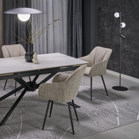 Lampa podłogowa 2 szklane kule z reflektorkiem Vox 152cm biało-czarna TK Lighting