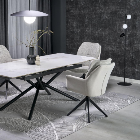 Lampa podłogowa 2 szklane kule z reflektorkiem Vox 152cm biało-czarna TK Lighting