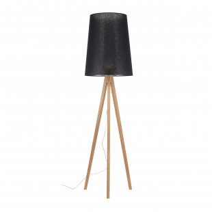 Lampa na trójnogu drewnianym z czarnym kloszem Walz 175cm TK Lighting