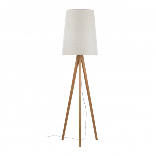 Lampa na trójnogu drewnianym z lnianym kloszem Walz 175cm TK Lighting