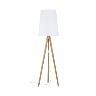 Lampa na trójnogu drewnianym z białym kloszem Walz 175cm  TK Lighting