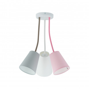 Lampa sufitowa dziecięca Wire Kids III 70cm różowy / biały / szary TK Lighting
