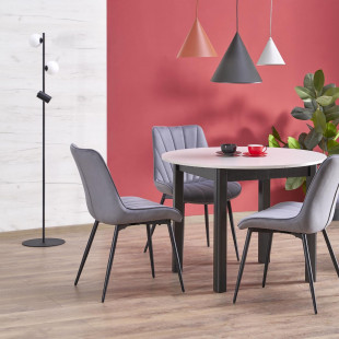 Lampa podłogowa 2 szklane kule z reflektorkiem Vox 152cm biało-czarna TK Lighting