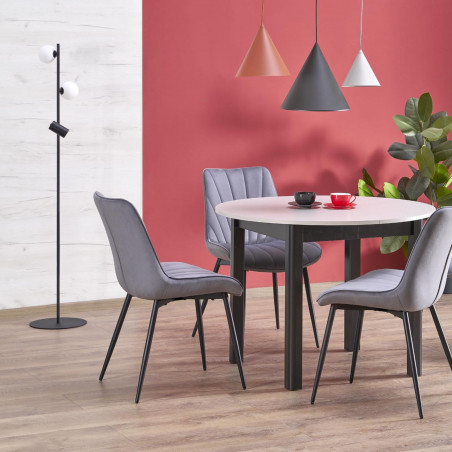 Lampa podłogowa 2 szklane kule z reflektorkiem Vox 152cm biało-czarna TK Lighting
