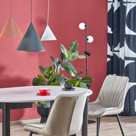 Lampa podłogowa 2 szklane kule z reflektorkiem Vox 152cm biało-czarna TK Lighting