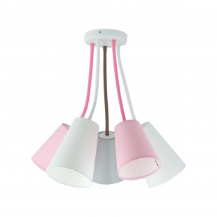 Lampa sufitowa dziecięca Wire Kids V 70cm różowy / biały / szary TK Lighting