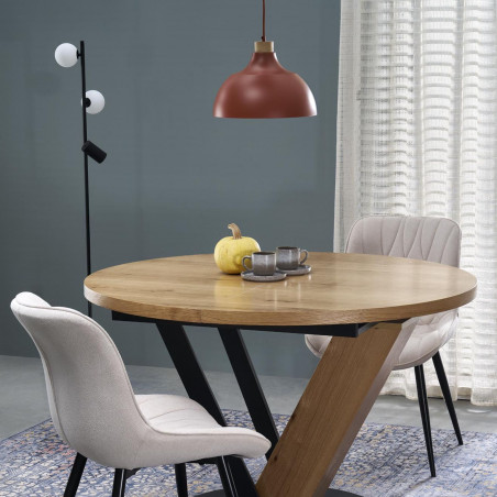 Lampa podłogowa 2 szklane kule z reflektorkiem Vox 152cm biało-czarna TK Lighting