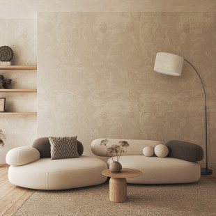 Lampa łukowa z abażurem Zenith Linen 200cm len / czarny TK Lighting
