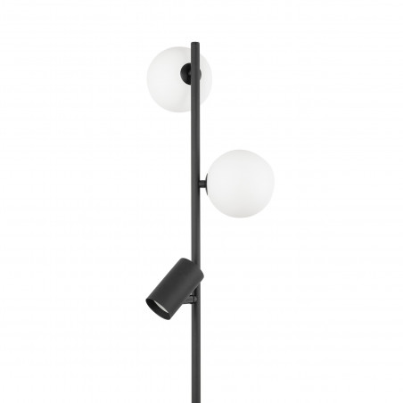Lampa podłogowa 2 szklane kule z reflektorkiem Vox 152cm biało-czarna TK Lighting