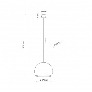 Lampa wisząca kula metalowa Zoe 27cm czarna TK Lighting