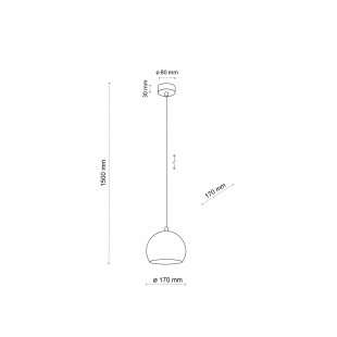 Lampa wisząca kula metalowa Zoe 17cm czarna TK Lighting