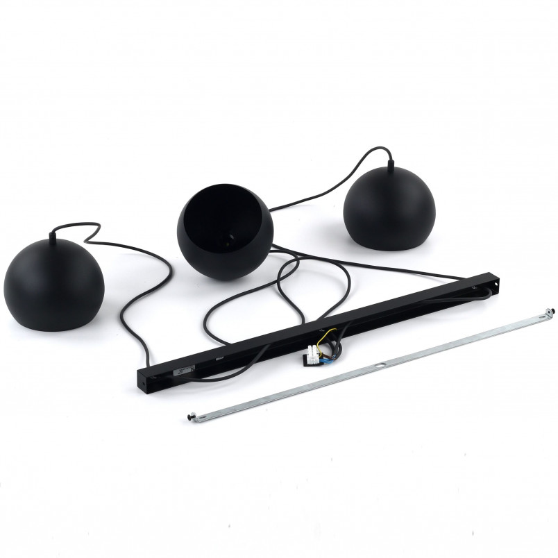 Lampa wisząca kule metalowe na listwie Zoe 81cm czarna TK Lighting