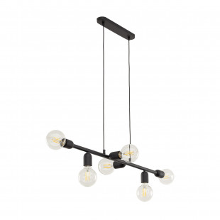 Lampa loft wisząca 6 żarówek Porto 93cm czarna TK Lighting