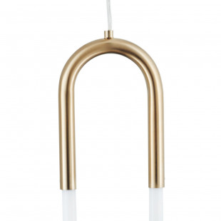 Stylizowa Lampa wisząca designerska U-shape 13 LED biało-mosiężna Step Into marki Step Into Design
