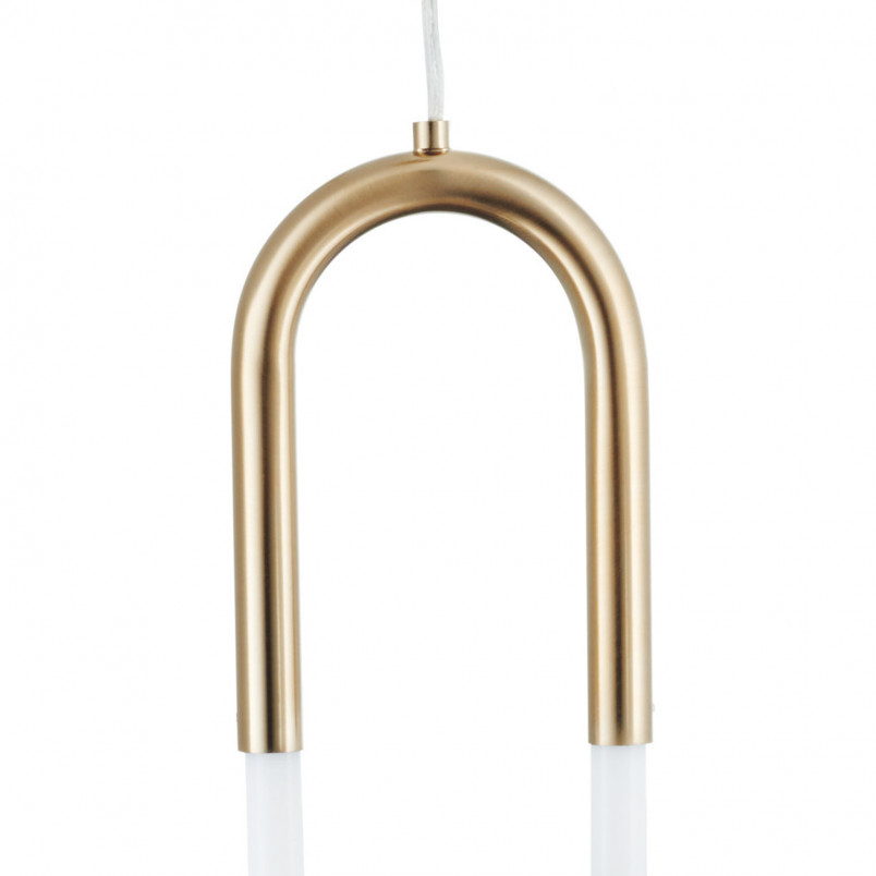 Stylizowa Lampa wisząca designerska U-shape 13 LED biało-mosiężna Step Into marki Step Into Design