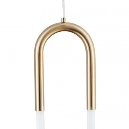 Stylizowa Lampa wisząca designerska U-shape 13 LED biało-mosiężna Step Into marki Step Into Design