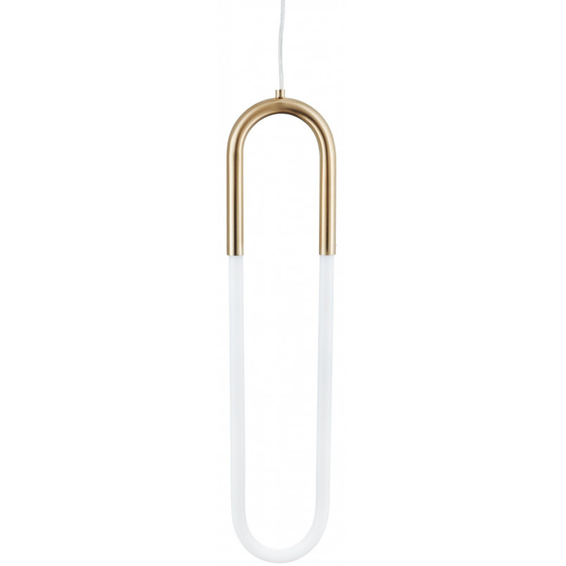 Stylizowa Lampa wisząca designerska U-shape 13 LED biało-mosiężna Step Into marki Step Into Design