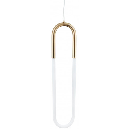 Stylizowa Lampa wisząca designerska U-shape 13 LED biało-mosiężna Step Into marki Step Into Design