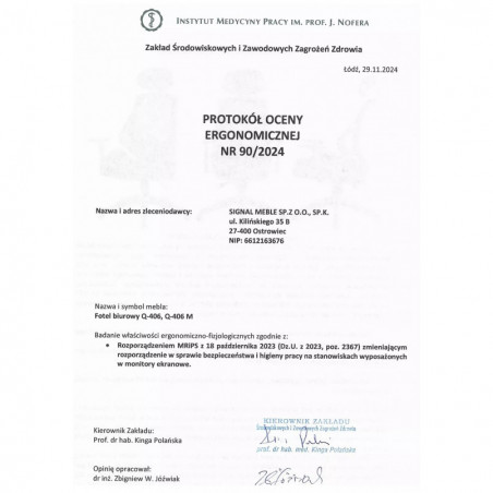 Fotel z regulacją podłokietników i zagłówkiem Q-406 M czarny Signal