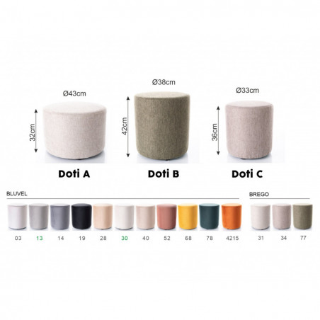Pufa okrągła welurowa Doti B Velvet 38cm curry Signal