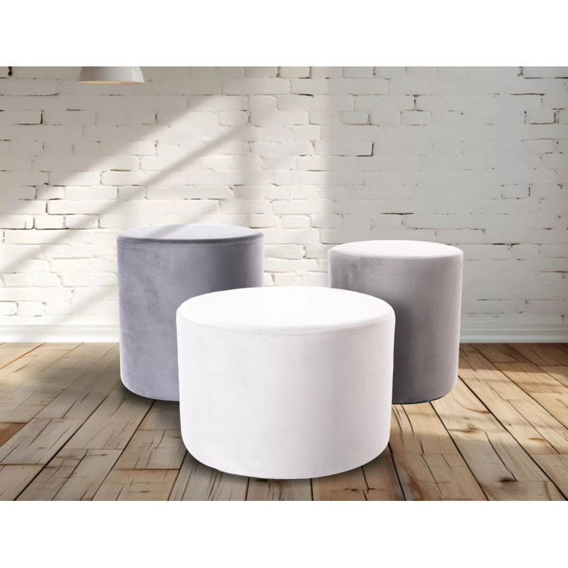 Pufa okrągła welurowa Doti B Velvet 38cm szara Signal