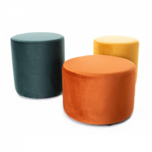 Pufa okrągła welurowa Doti C Velvet 33cm ciemny beż Signal