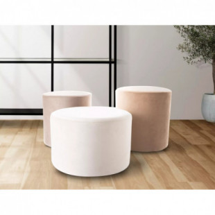 Pufa okrągła welurowa Doti C Velvet 33cm jasny beż Signal