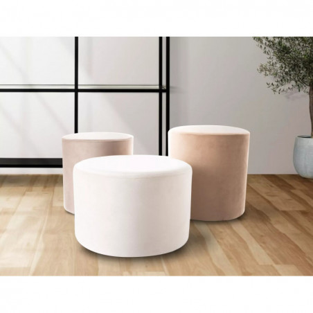Pufa okrągła welurowa Doti C Velvet 33cm jasny beż Signal