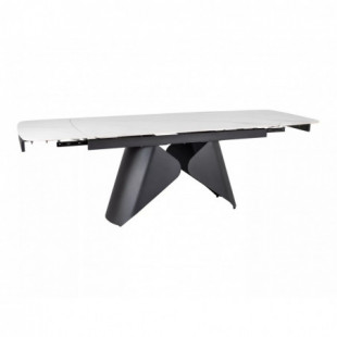 Stół rozkładany z ceramicznym blatem Armando 160-240x90cm biały mat / czarny mat Signal