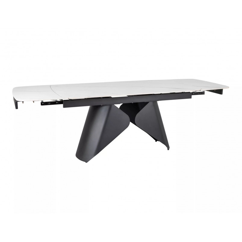 Stół rozkładany z ceramicznym blatem Armando 160-240x90cm biały mat / czarny mat Signal
