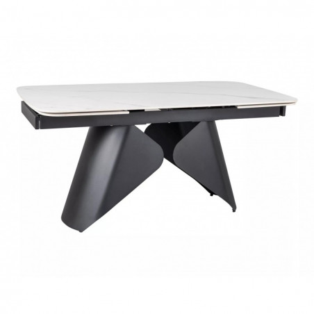 Stół rozkładany z ceramicznym blatem Armando 160-240x90cm biały mat / czarny mat Signal