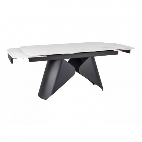 Stół rozkładany z ceramicznym blatem Armando 160-240x90cm biały mat / czarny mat Signal